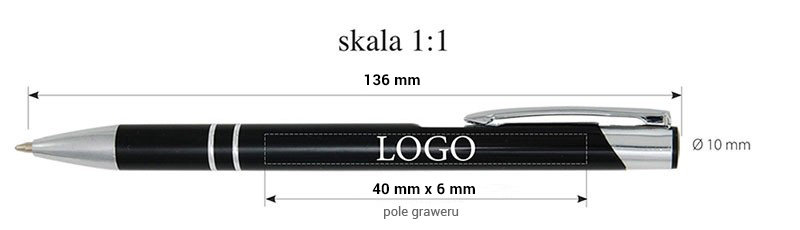 Długopisy reklamowe z grawerem pole grawerowania Długopisy reklamowe z grawerem pole grawerowania